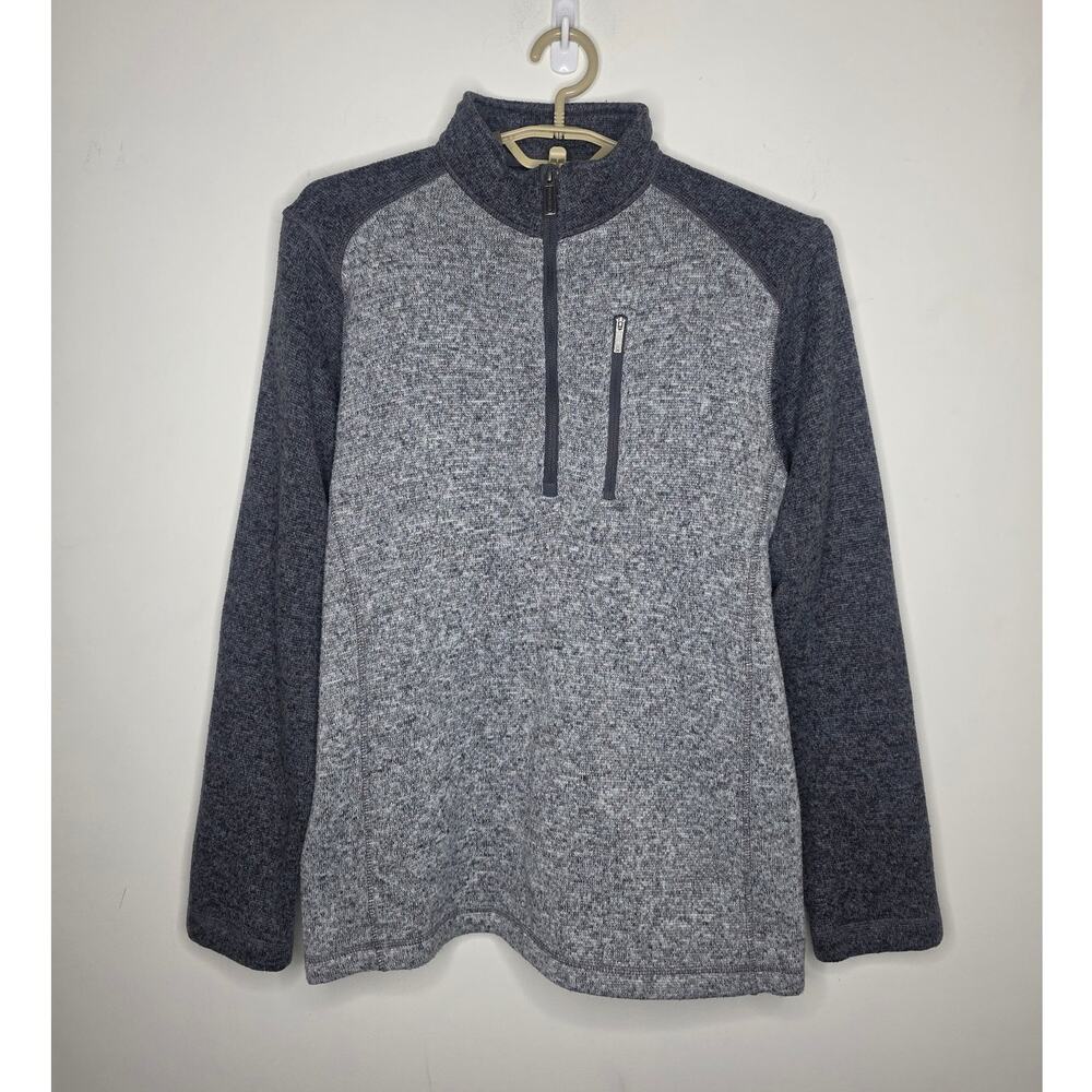 Woolrich grey colorblock long sleeve 1/4 zip pullover jacket - large